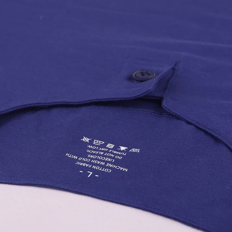 palglg Mens Short Sleeve Cotton Muscle Slim Fitted Sport Henley T-Shirt with Button Navy Blue L - Image 3